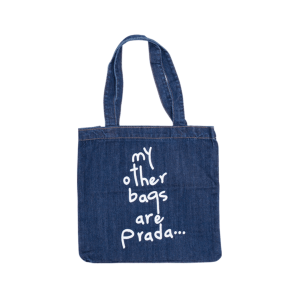 "my other bags are prada" Τζίν Τσάντα Ώμου με Φερμουάρ