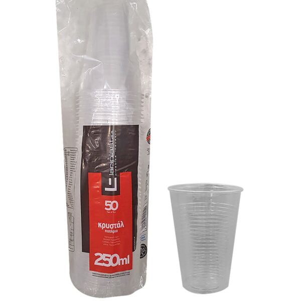 Ποτήρια Πλαστικά Διάφανα 250ml