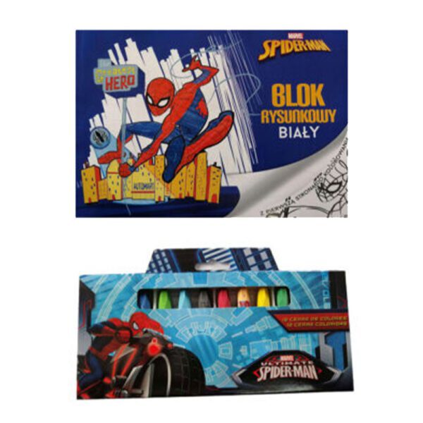Spiderman Marvel  Μπλόκ Ζωγραφικής και Κηρομπογιές Σετ just