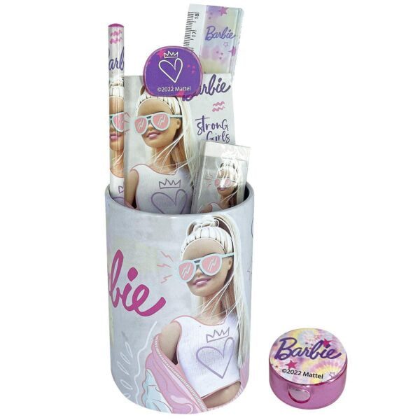 Barbie Σετ Μολυβοθήκη 21x7cm - 5 Τεμάχια