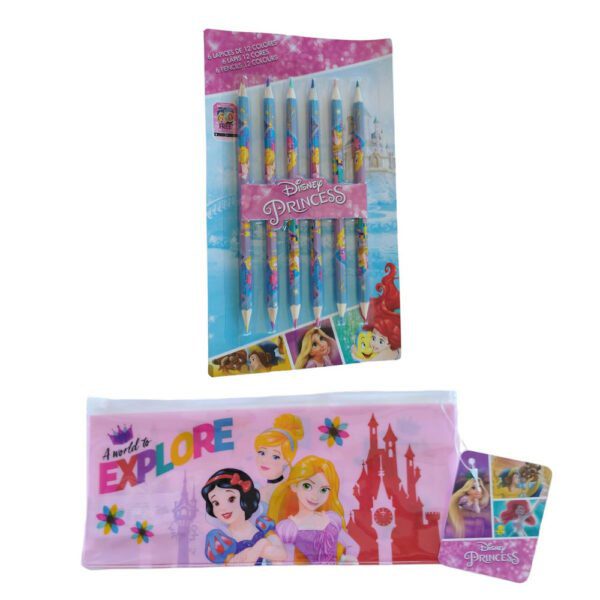 Princess (Πριγκίπισσες) Disney Κασετίνα 23x10cm και Μολύβια Ζωγραφικής Διπλής Όψης