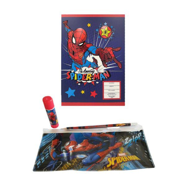 Spiderman Marvel Τετράδιο 40 Φύλλων 17x25cm και Κασετίνα με  Μολύβι και Γόμα/Κόλα