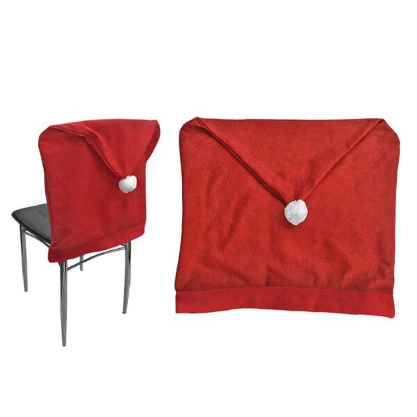 Κάλυμμα Πλάτης Καρέκλας Σκούφος Άγιου Βασίλη 60x49cm