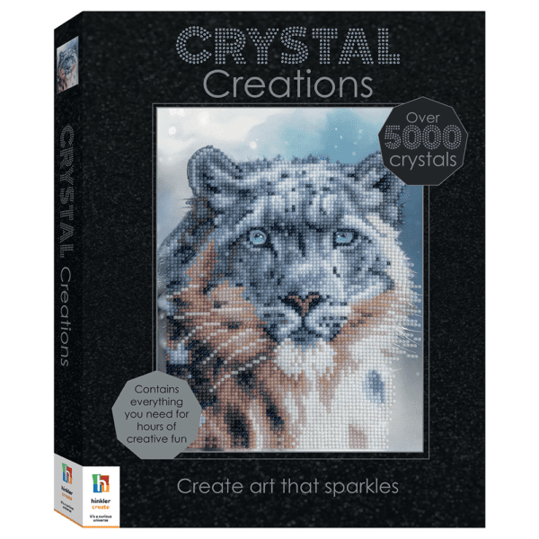 Crystal Creations : Wild Snow Leopard Over 5000 Crystals