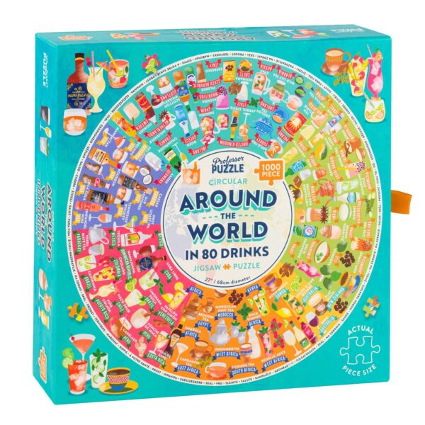 Around the World in 80 Drinks Circular Jigsaw (1000 pcs)