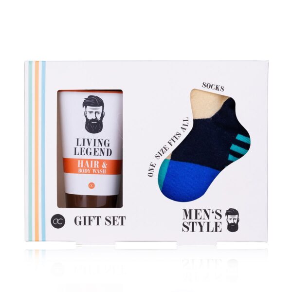 Ανδρικό σετ περιποίησης με hair & body wash 100ml & κάλτσες, Men's Style - Accentra