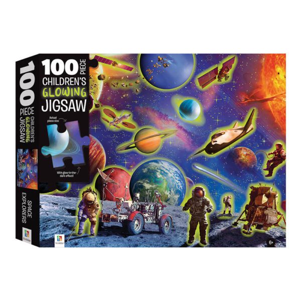Space Explorers Glowing 100 Piece Jigsaw- Χνουδωτό Πάζλ  (Touch and Feel puzzle)