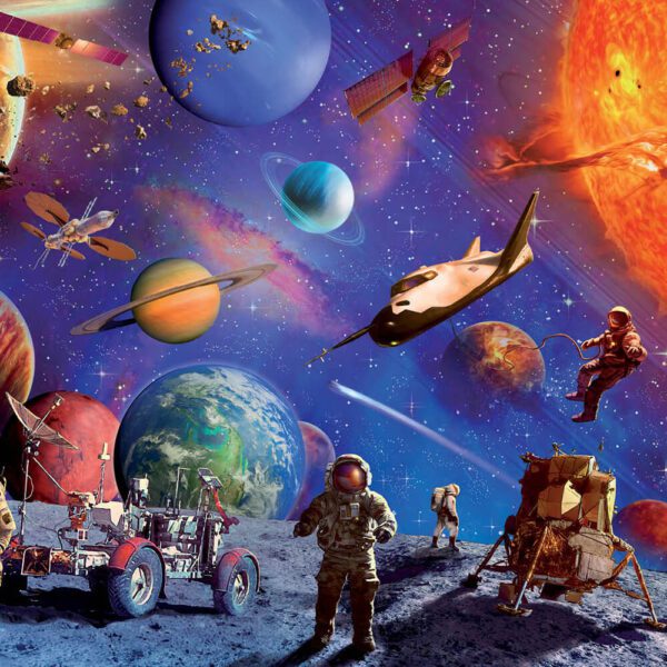 Space Explorers Glowing 100 Piece Jigsaw- Χνουδωτό Πάζλ  (Touch and Feel puzzle) - Image 2