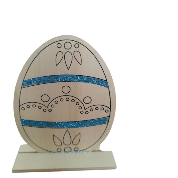 Ξύλινο Πασχαλινό αυγό με στάντ - 20x14cm