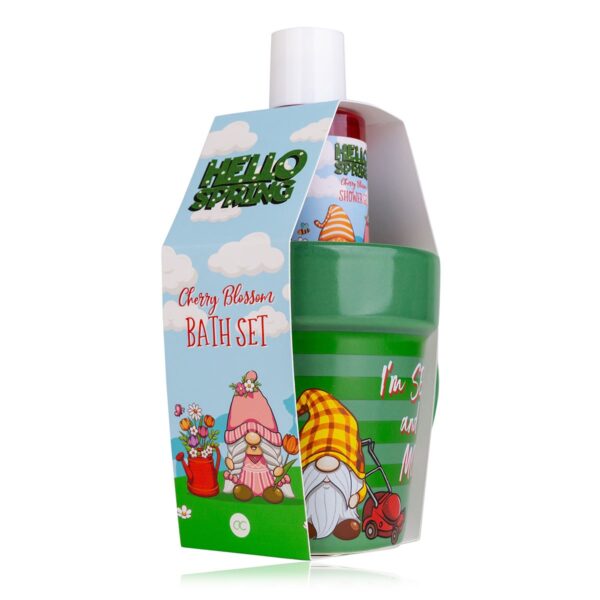 Σετ μπάνιου με 100ml αφρόλουτρο Cherry Blossom σε κεραμική κούπα, Hello Spring - Accentra - Image 3