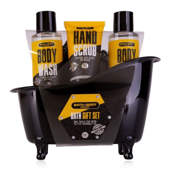 Ανδρικό σετ σε μπανιέρα με 2 αφρόλουτρα*100ml, σφουγγάρι & scrub, Bath & Body - Accentra