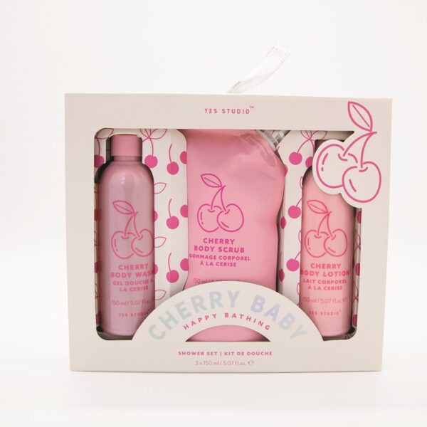 Σετ μπάνιου με 3*150ml αφρόλουτρο, λοσιόν & scrub, Cherry Baby - By Upper Canada