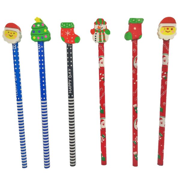 1 Χριστουγεννιάτικο Μολύβι με γόμα (τυχαία επιλογή σχεδίου)