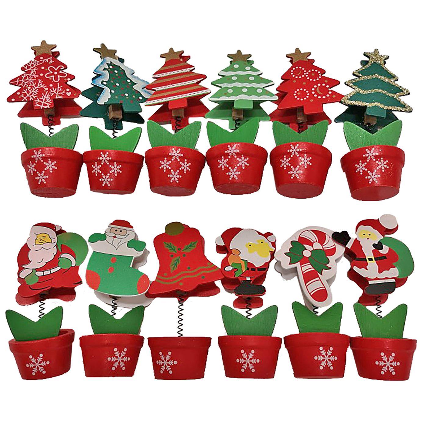 1 Γλαστράκι με μανταλάκι για κάρτα 4*10cm - (Τυχαία επιλογή σχεδίου)